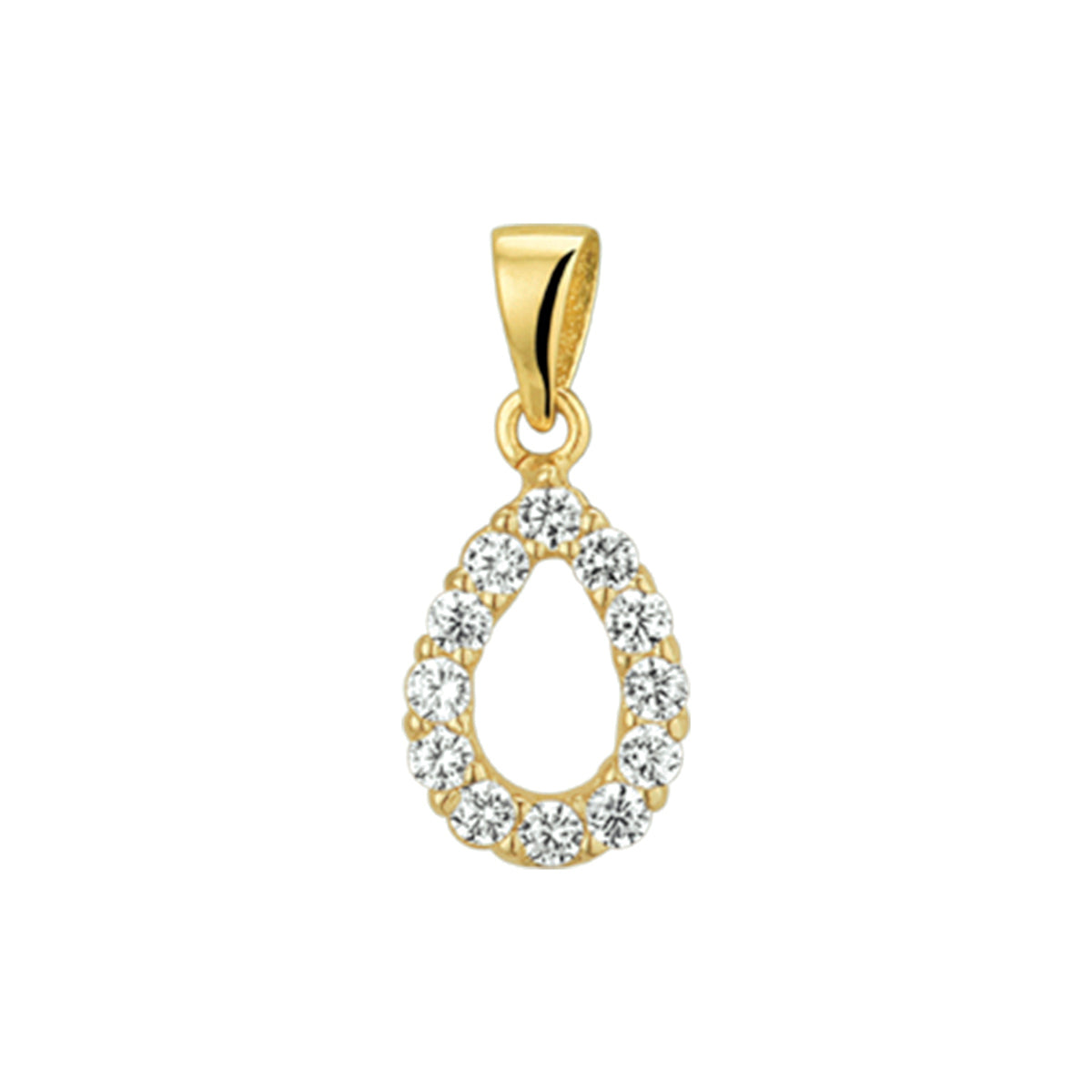 Hanger zirkonia 14k geelgoud