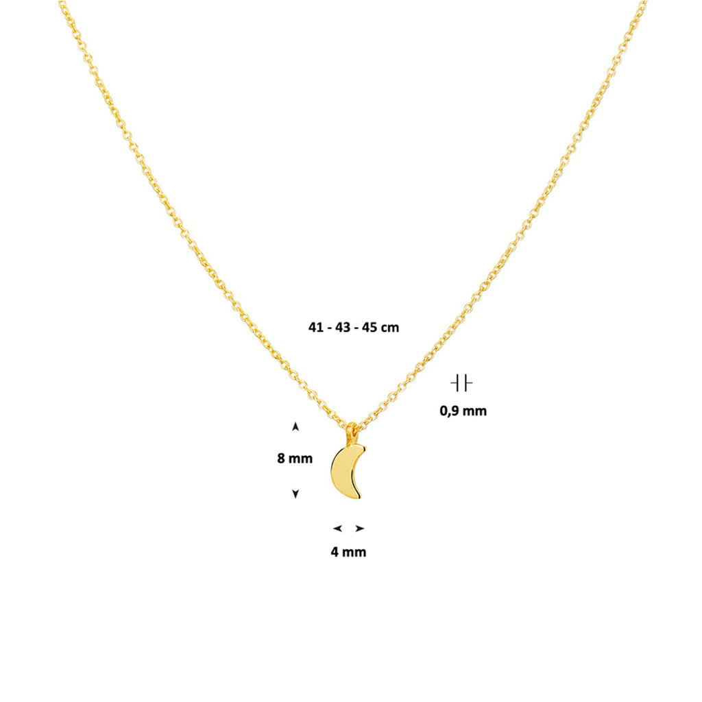 Collier maan 41 - 43 - 45 cm 14k geelgoud