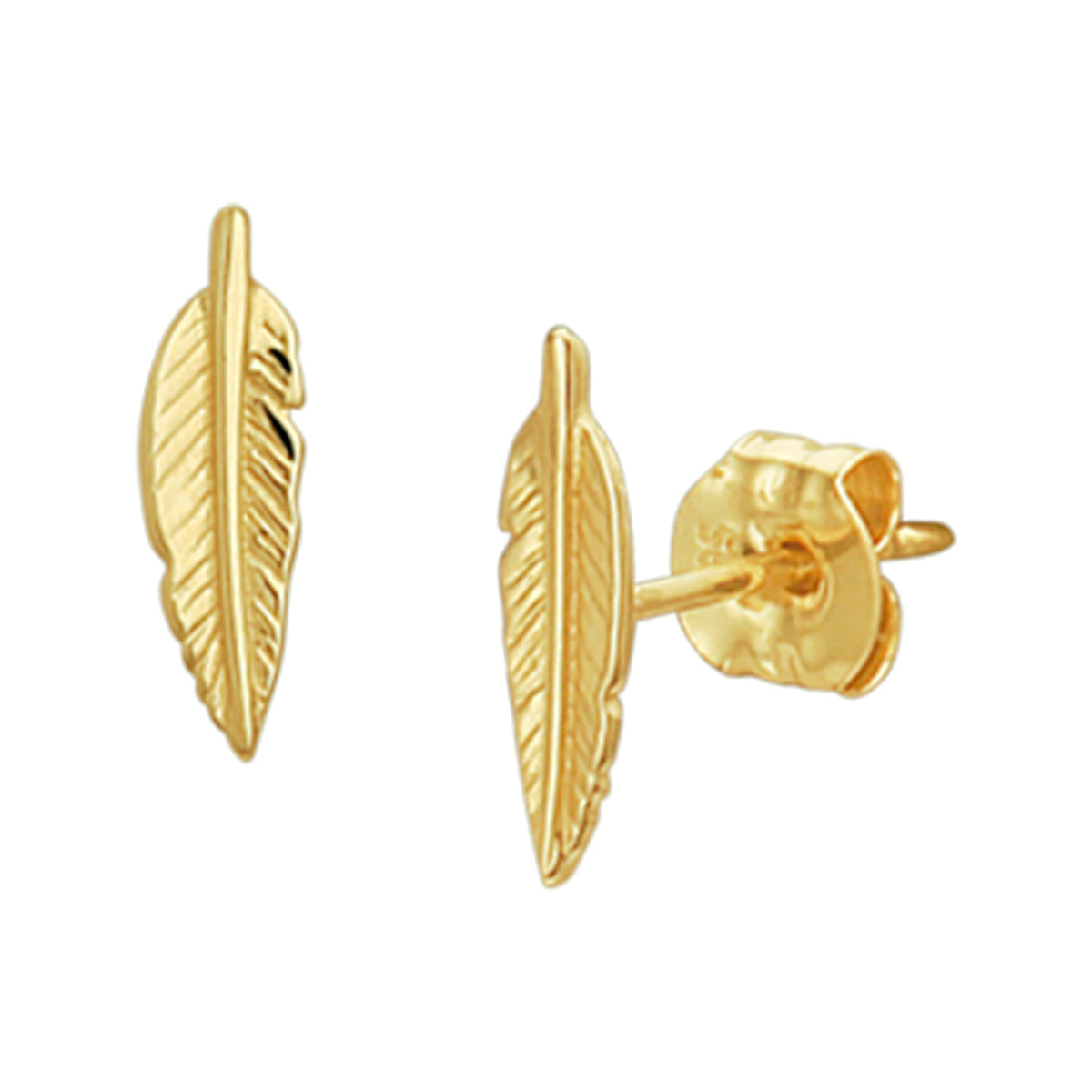 Oorknoppen veer 14k geelgoud