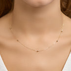 Collier 5 x schuifbol 1,0 mm 40 - 42 - 44 cm 14k geelgoud