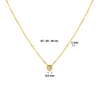 Collier zirkonia 1,0 mm 42 - 44 - 46 cm 14k geelgoud