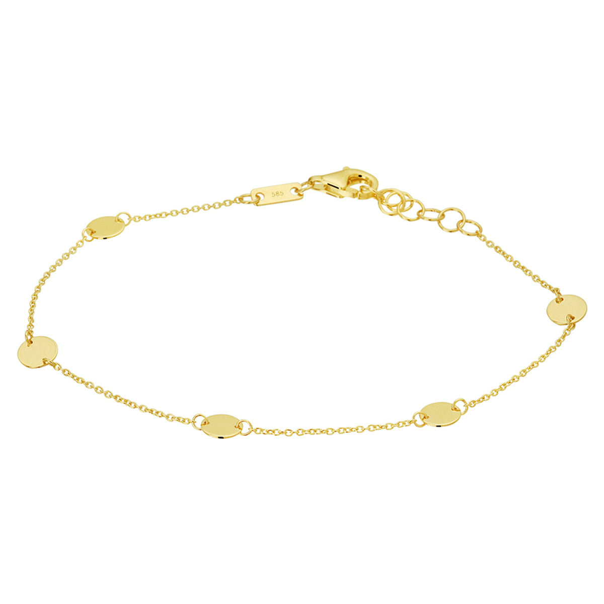 Armband rondjes 0,9 mm 16,5 - 17,5 - 18,5 cm 14k geelgoud