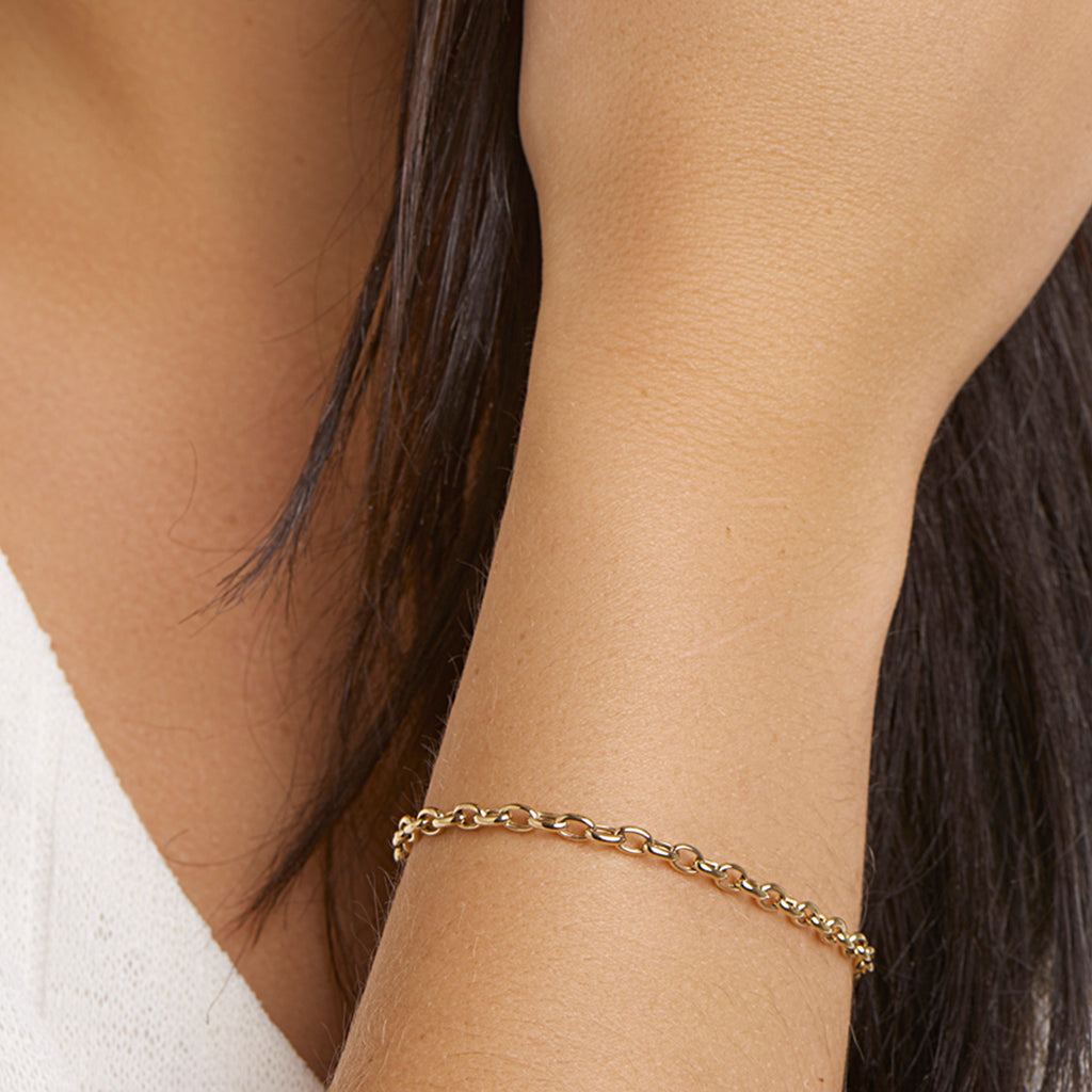 Armband anker 3,5 mm 18,5 cm 14k geelgoud