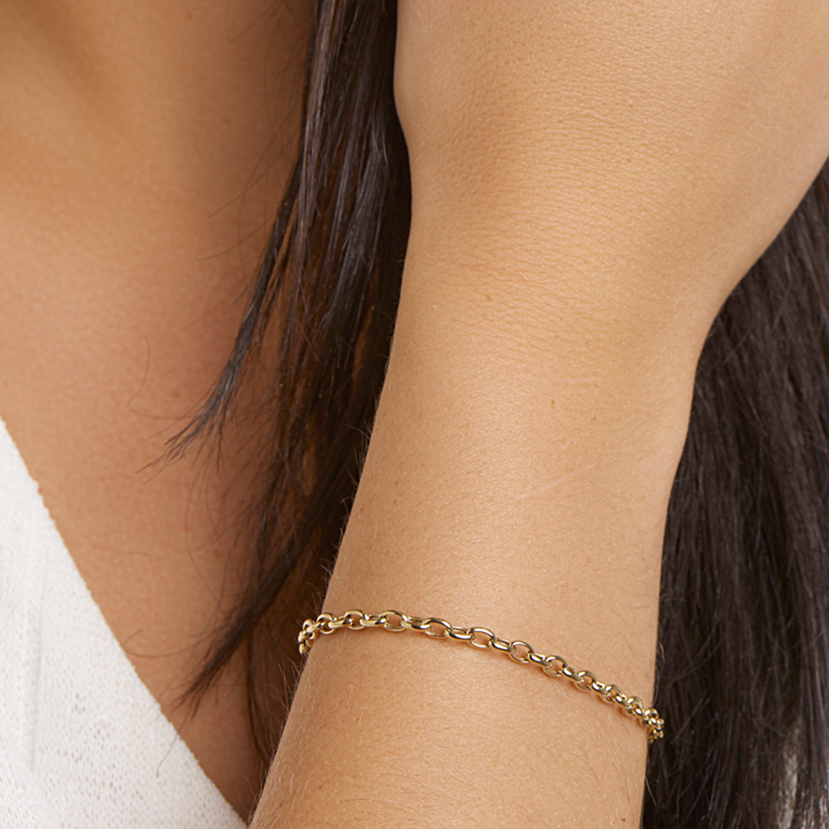 Armband anker 3,5 mm 18,5 cm 14k geelgoud