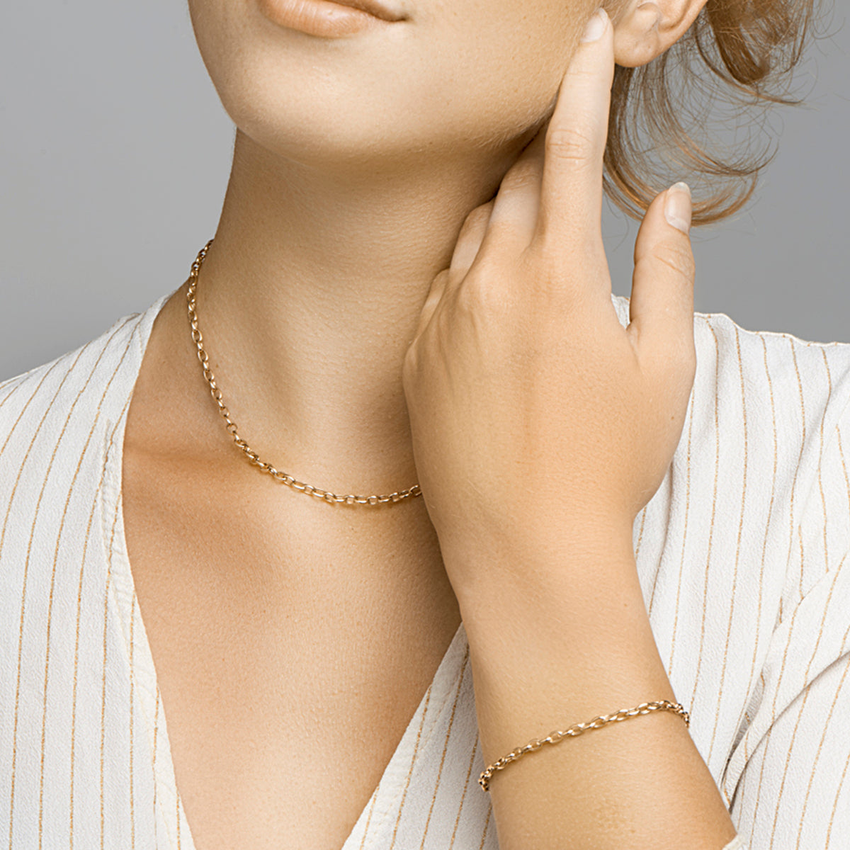 Armband anker 3,5 mm 18,5 cm 14k geelgoud