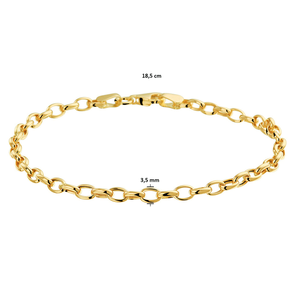 Armband anker 3,5 mm 18,5 cm 14k geelgoud