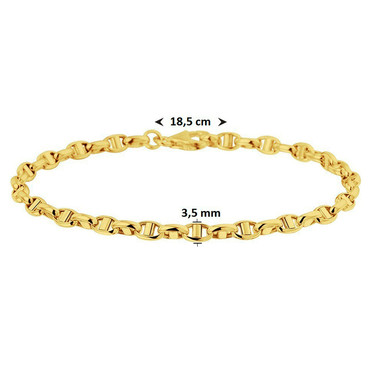 Armband 3,5 mm 18,5 cm 14k geelgoud