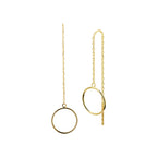 Doortrekoorbellen rondje 14k geelgoud