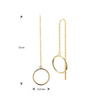 Doortrekoorbellen rondje 14k geelgoud