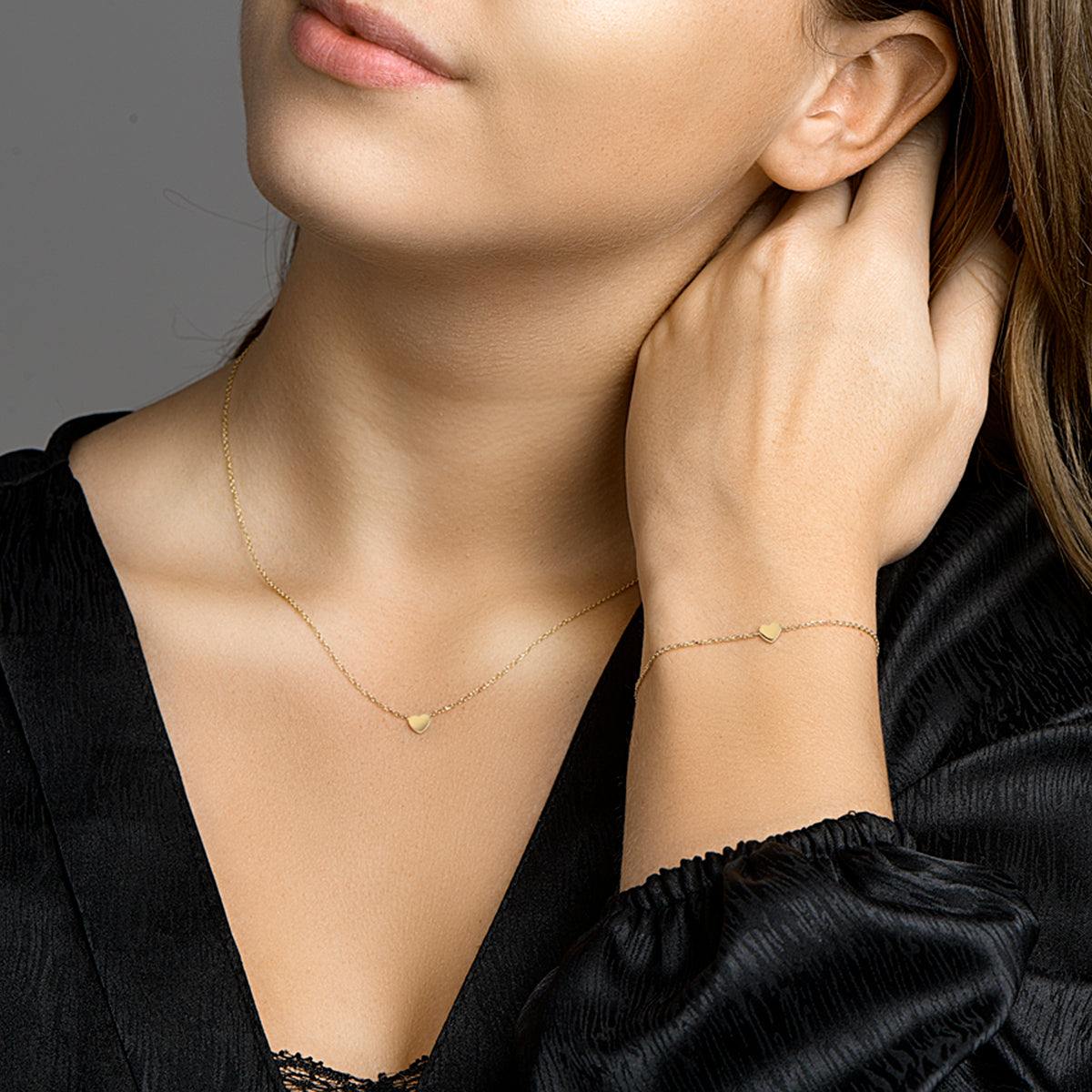 Armband hart 17 - 18,5 cm 14k geelgoud