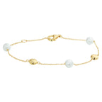 Armband parel 17 - 19 cm 14k geelgoud