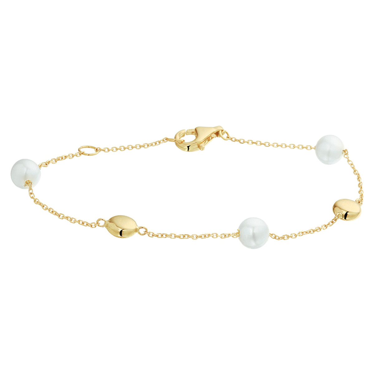 Armband parel 17 - 19 cm 14k geelgoud