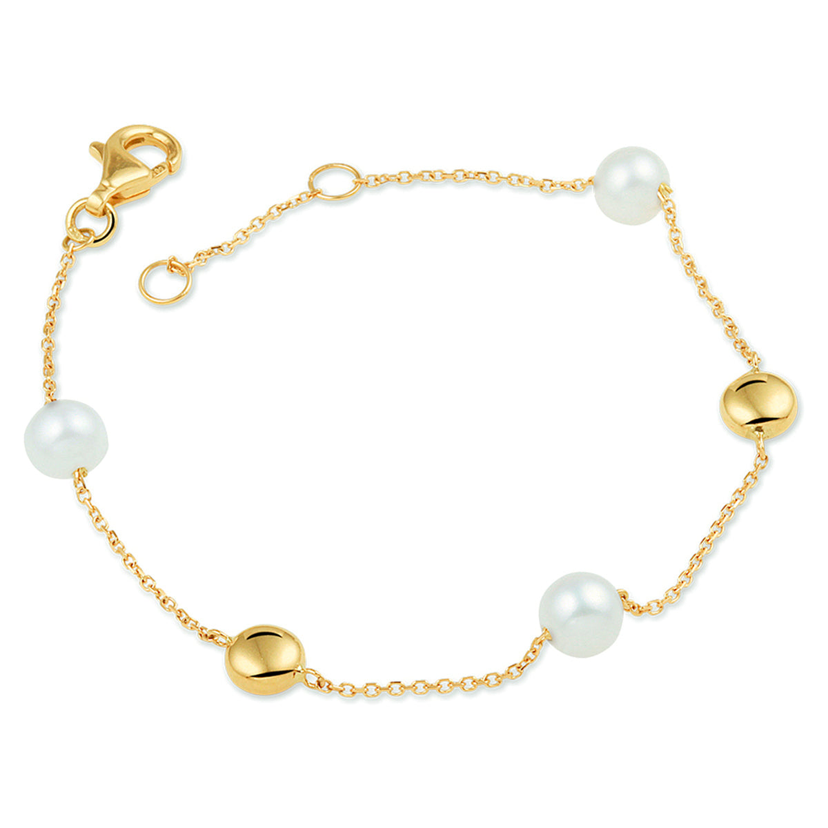 Armband parel 17 - 19 cm 14k geelgoud