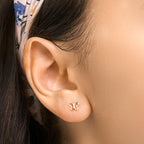 Oorknoppen vlinder 14k geelgoud