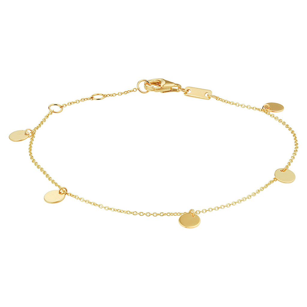 Armband rondjes 16,5 - 17,5 - 18,5 cm 14k geelgoud