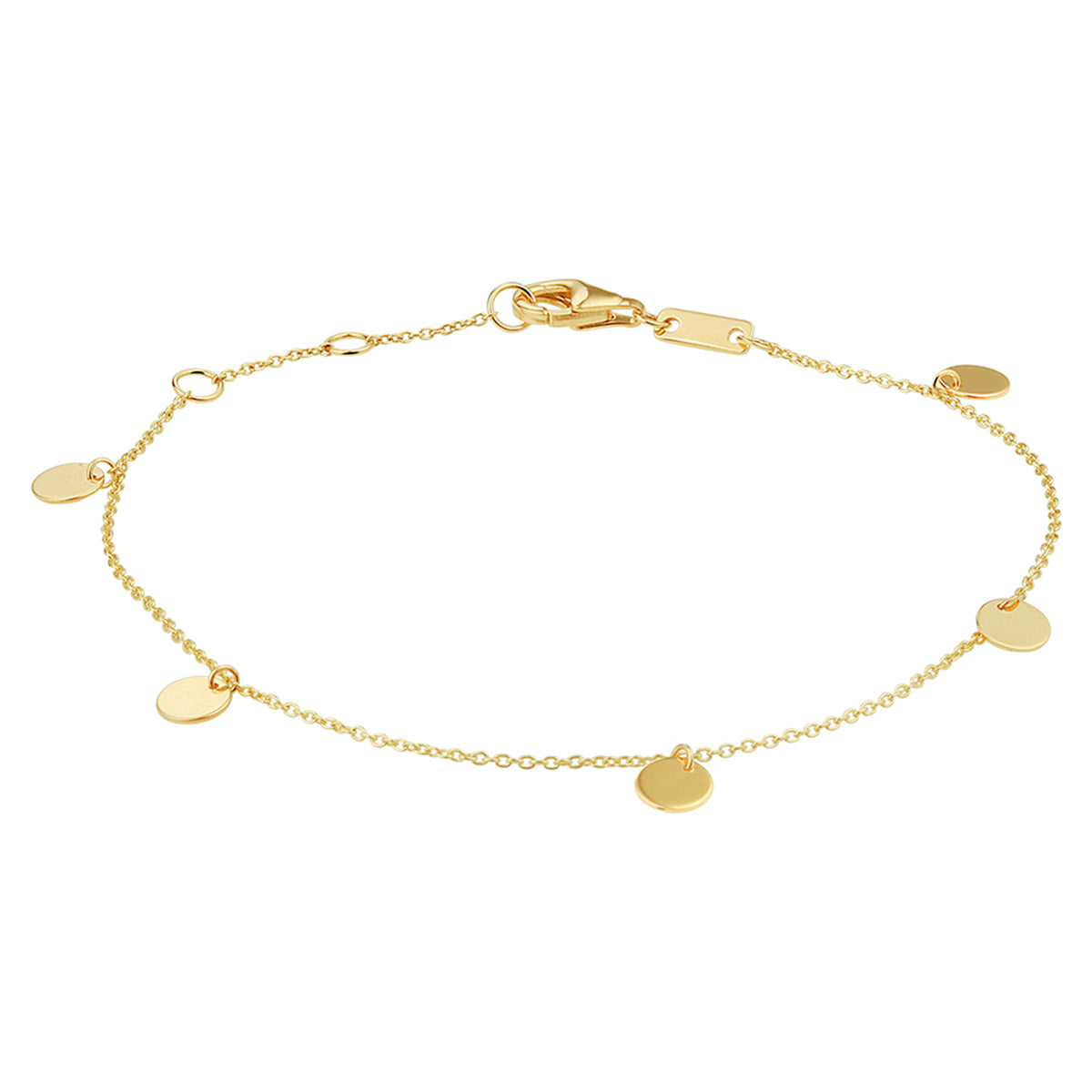 Armband rondjes 16,5 - 17,5 - 18,5 cm 14k geelgoud