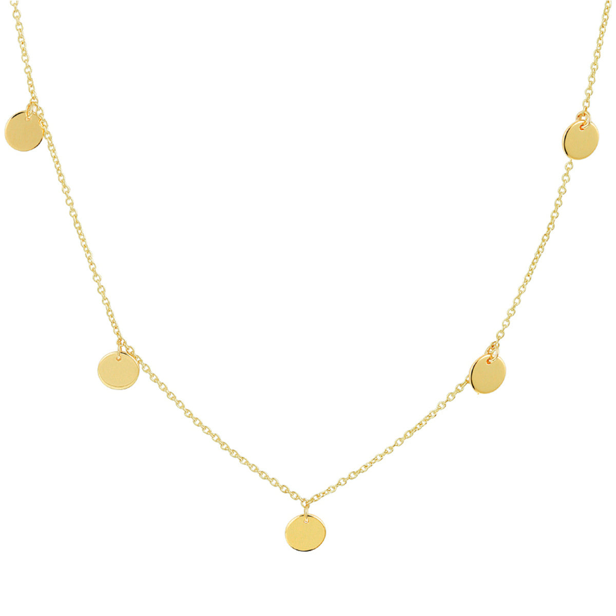 Collier rondjes 41 - 43 - 45 cm 14k geelgoud