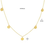 Collier rondjes 41 - 43 - 45 cm 14k geelgoud