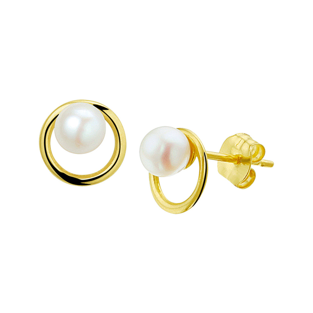 Oorknoppen parel 14k geelgoud