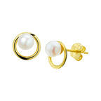 Oorknoppen parel 14k geelgoud