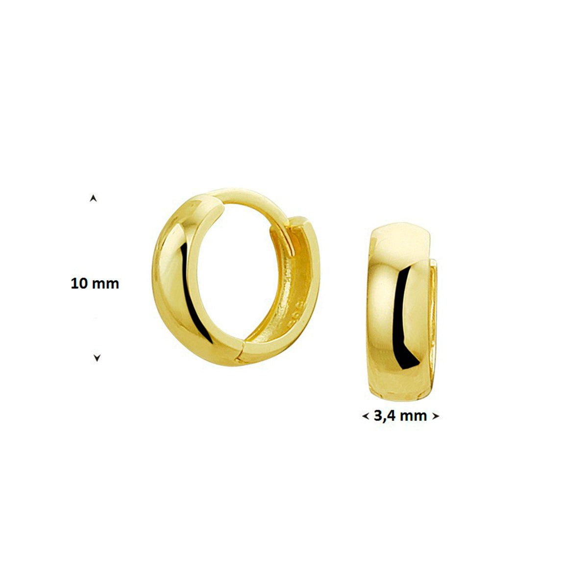 Klapoorringen 14k geelgoud