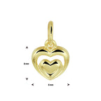 Hanger hartjes 14k geelgoud