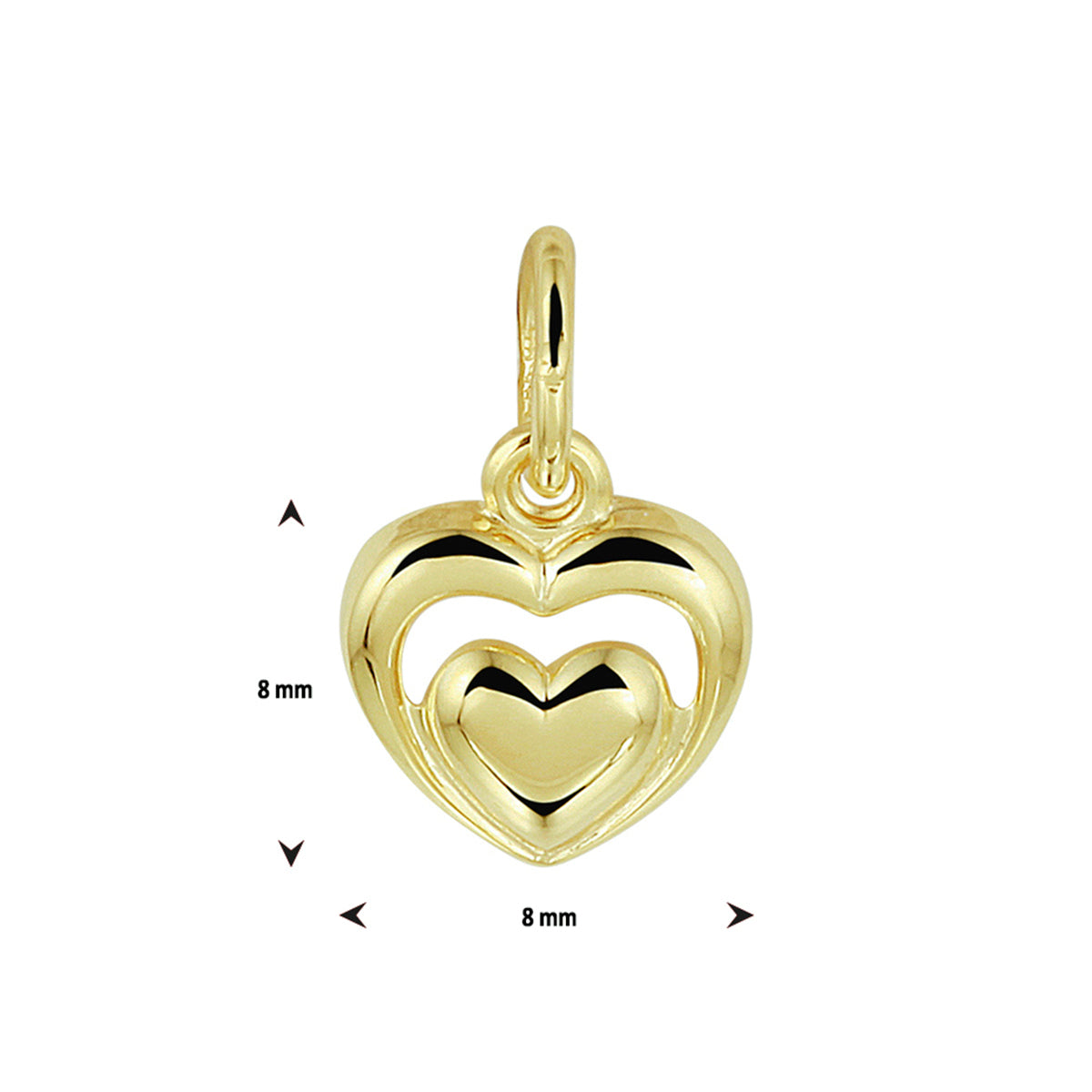 Hanger hartjes 14k geelgoud