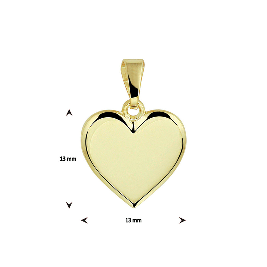 Graveerhartje 14k geelgoud