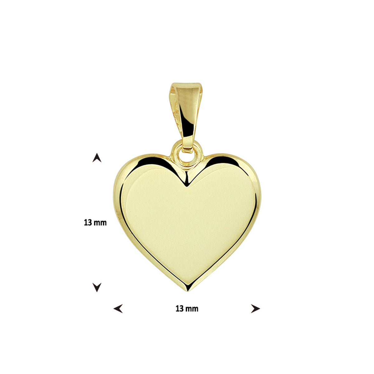 Graveerhartje 14k geelgoud