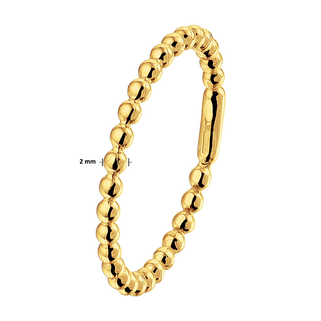 Aanschuifring bolletjes 14k geelgoud