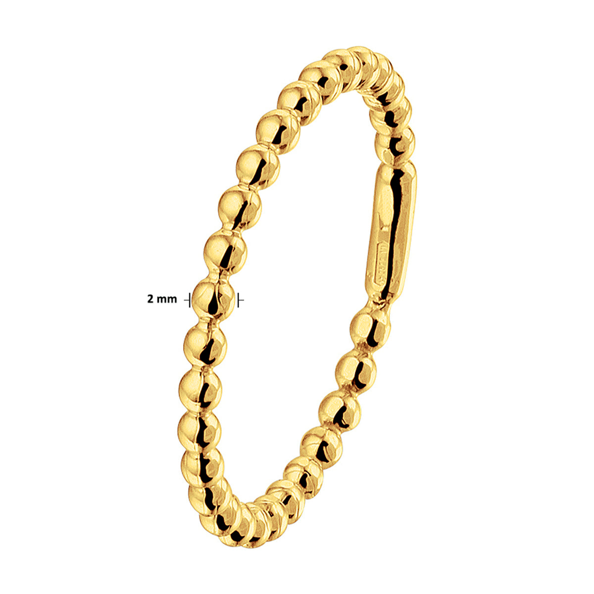 Aanschuifring bolletjes 14k geelgoud