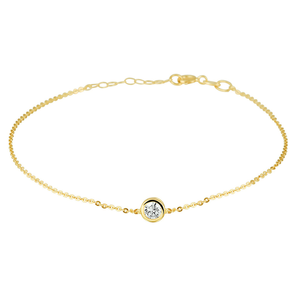 Armband zirkonia 16,5 + 2 cm 14k geelgoud