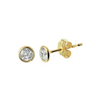 Oorknoppen zirkonia 14k geelgoud