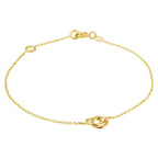 Armband rondjes 16 - 18 cm 14k geelgoud