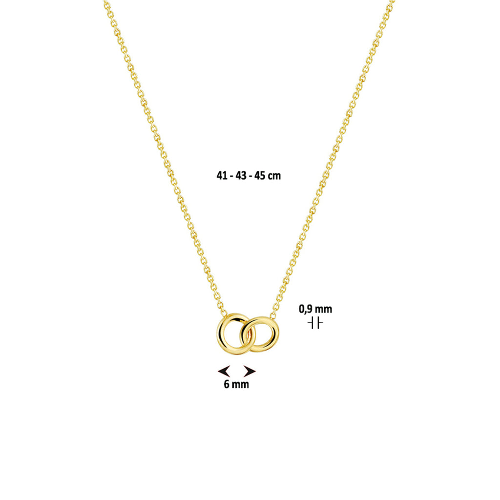 Collier rondjes 42 - 43 - 45 cm 14k geelgoud