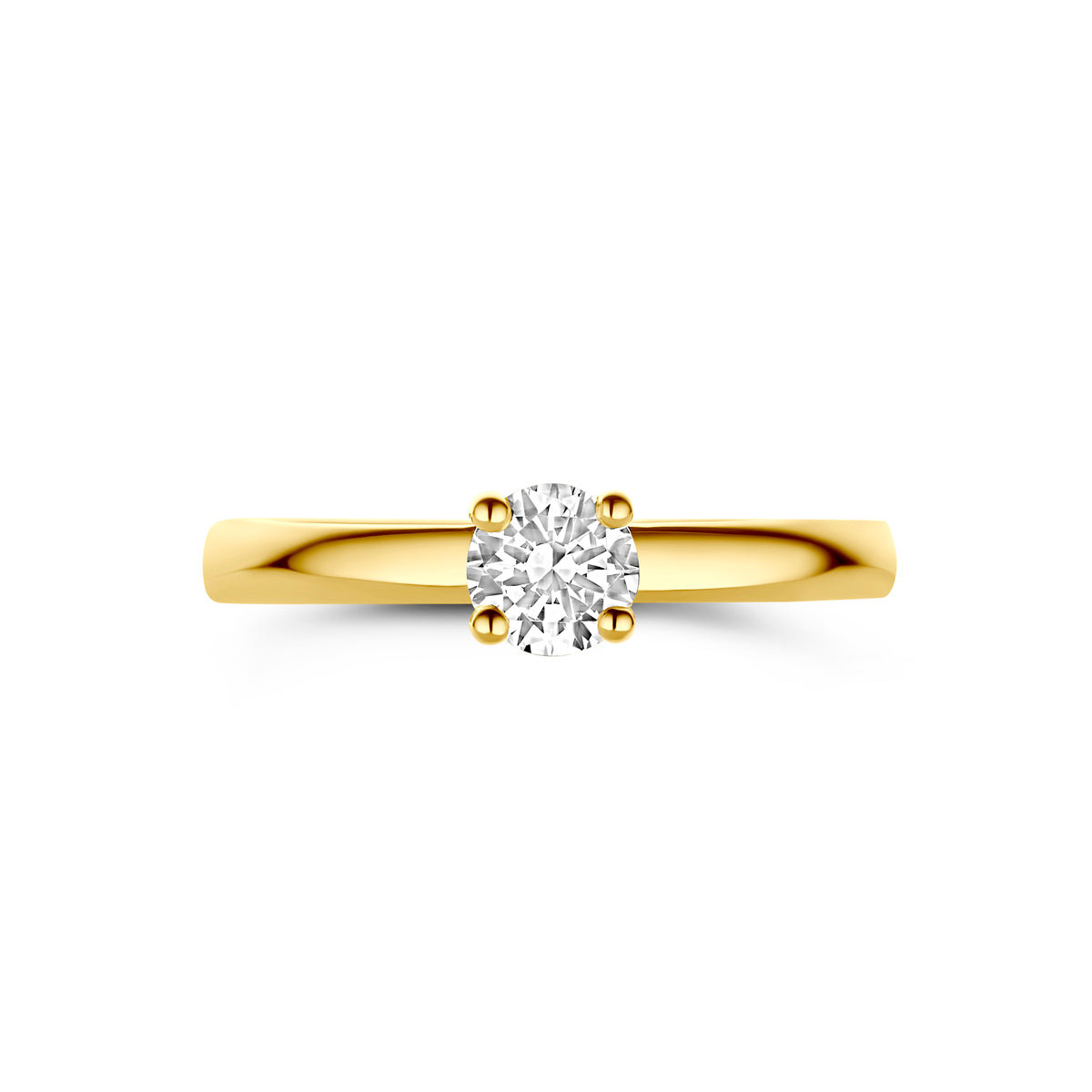 Ring zirkonia 14k geelgoud