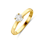 Ring zirkonia 14k geelgoud
