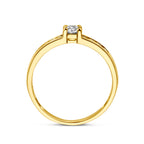 Ring zirkonia 14k geelgoud
