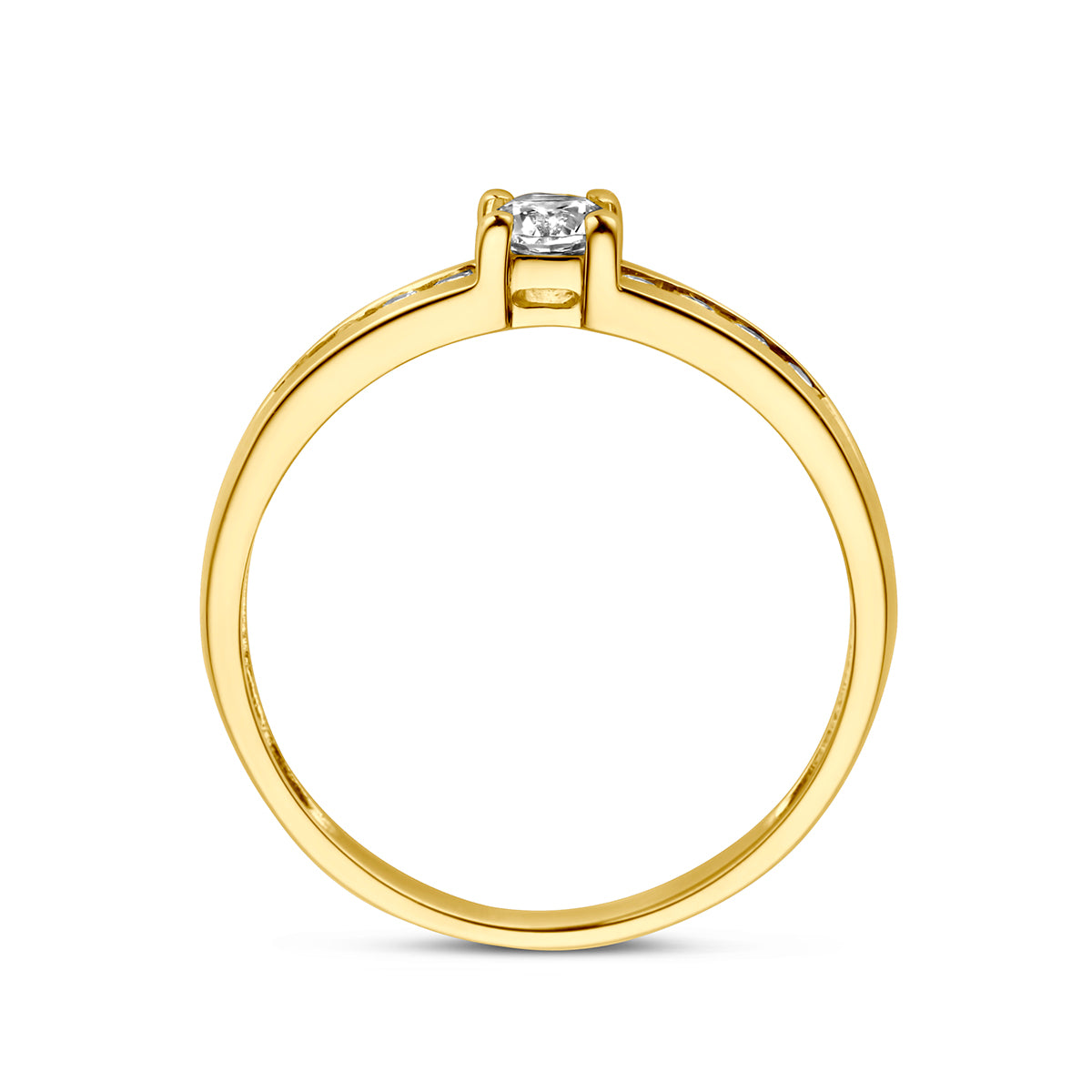 Ring zirkonia 14k geelgoud
