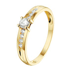 Ring zirkonia 14k geelgoud