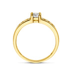 Ring zirkonia 14k geelgoud