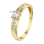 Ring zirkonia 14k geelgoud