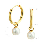 Oorringen met hangers zoetwaterparel 14k geelgoud