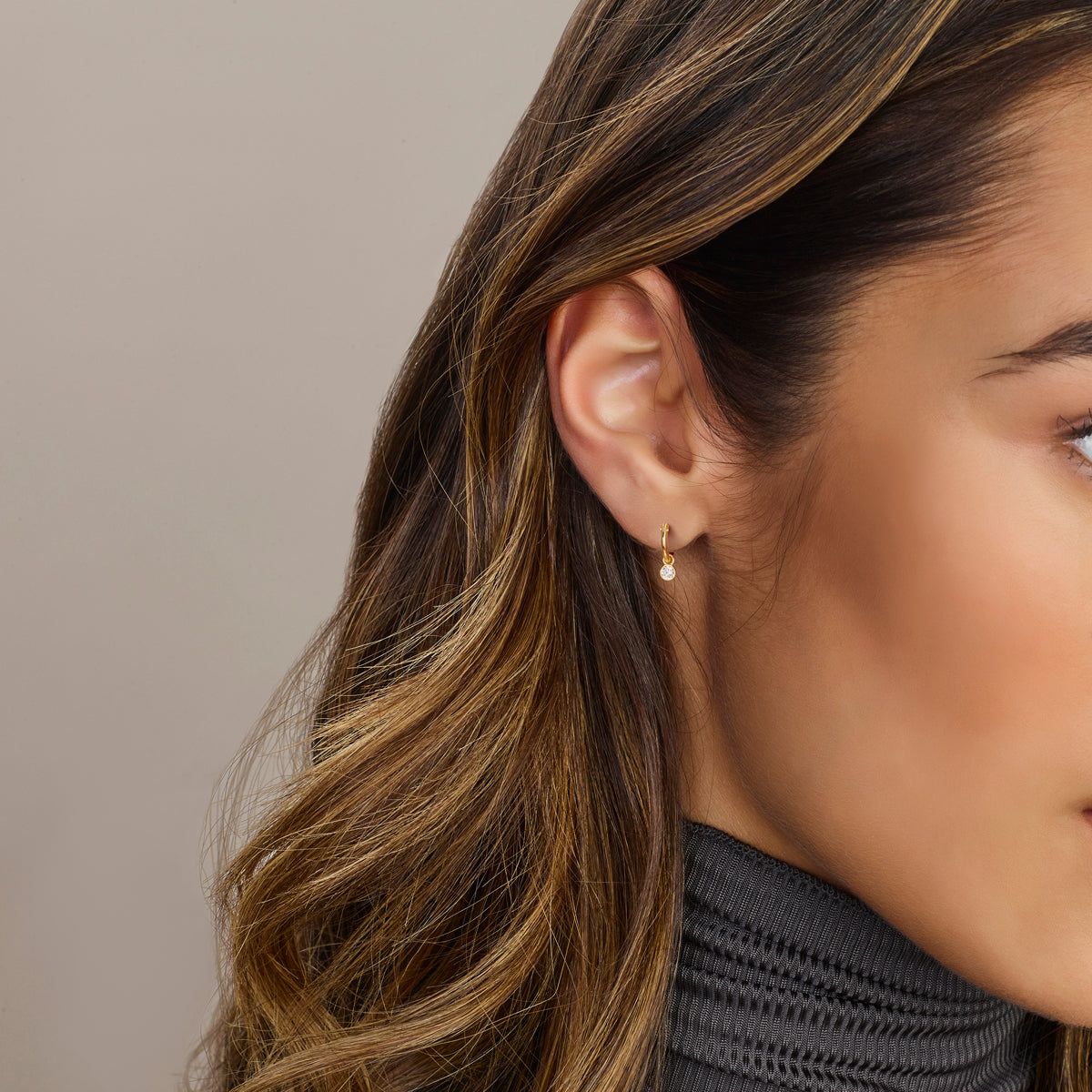 Oorringen met hangers zirkonia 14k geelgoud