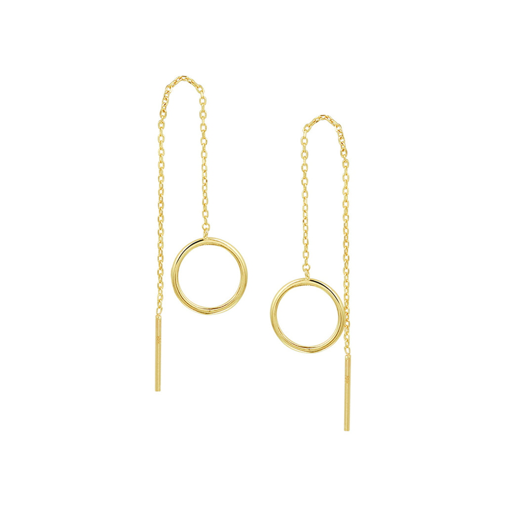 Doortrekoorbellen ring 14k geelgoud