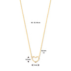 Collier hart 40 - 42 - 44 cm 14k geelgoud