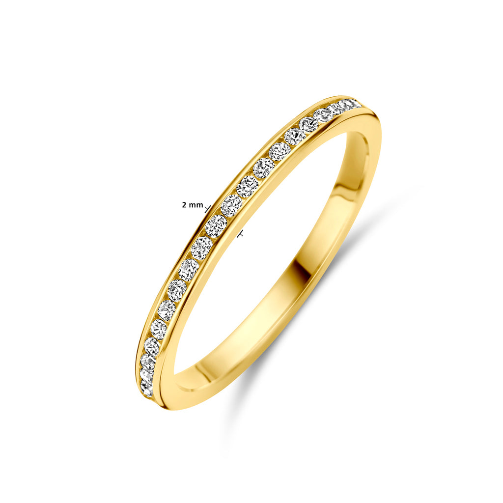 Aanschuifring zirkonia 14k geelgoud