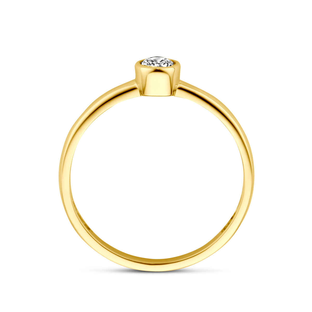 Ring zirkonia 14k geelgoud
