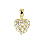 Hanger hart zirkonia 14k geelgoud