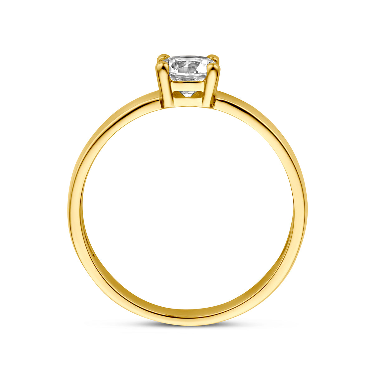 Ring zirkonia 14k geelgoud